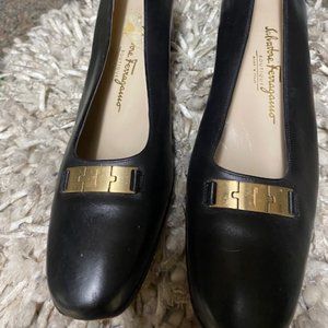 Salvatore Ferragamo Women's Black D'Orsay Heels Sz 11